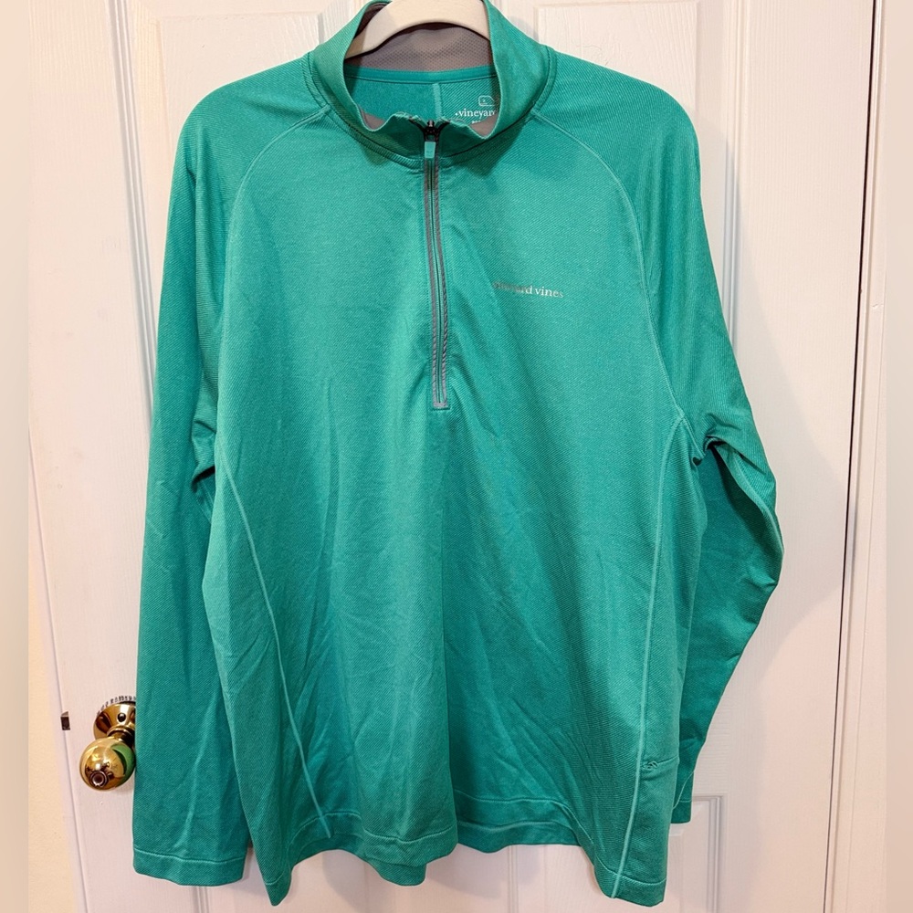Vineyard Vines Men’s Teal Performance Quarter Zip